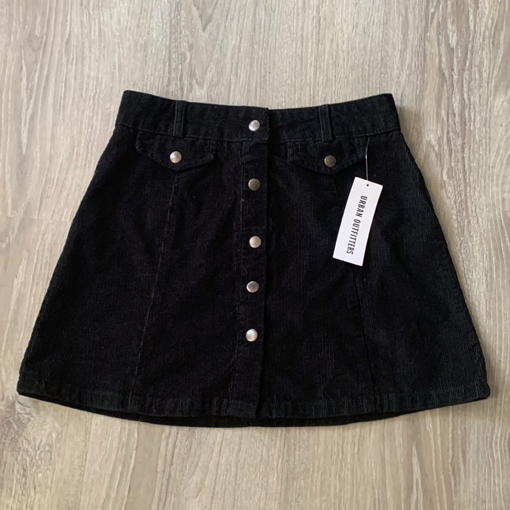 Corduroy Button Skirt